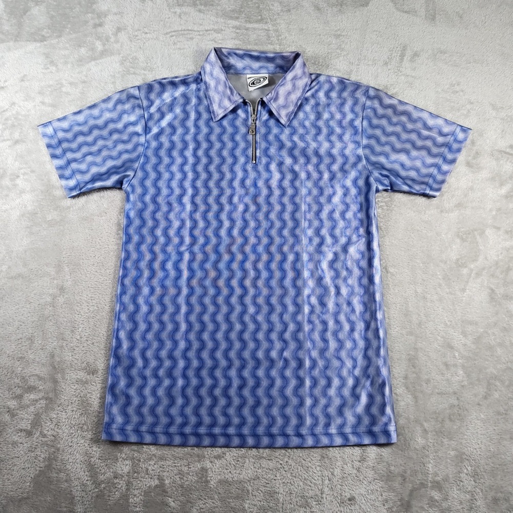 Vintage Street Culture Disco Shirt Mens Medium Dagger Collar Raver Retro 90s